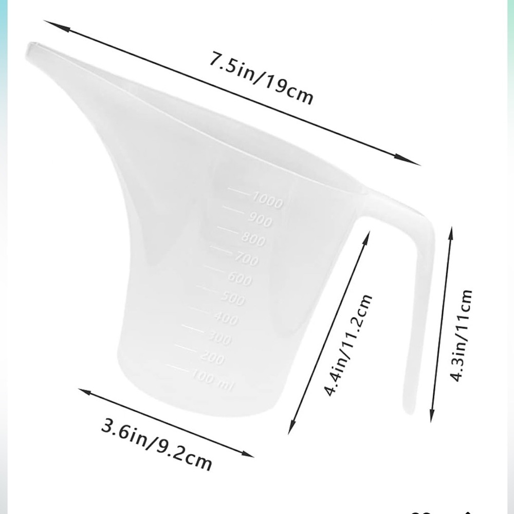 4 Pack Plastic Funnel Pitcher,Measuring Cup with Long Spout,Large Capacity Easy